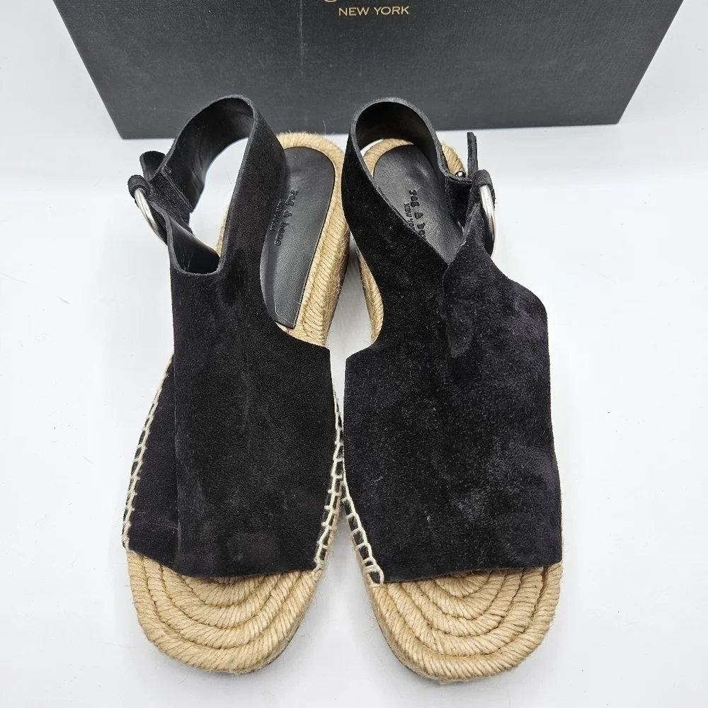 NWB Rag & Bone Calla black suede sandals size 7.5